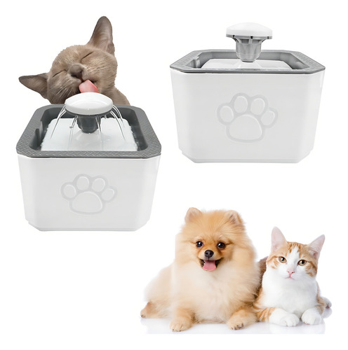 Bebedero Para Perros/gatos Color Blanco
