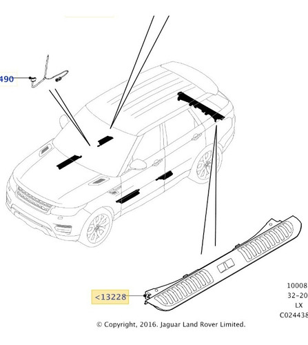 Soleira Do Porta-malas  Range Rover Sport 2014 