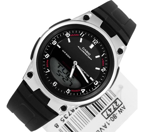 Relógio Masculino Casio Anadigi - Aw-80-1avdf Preto