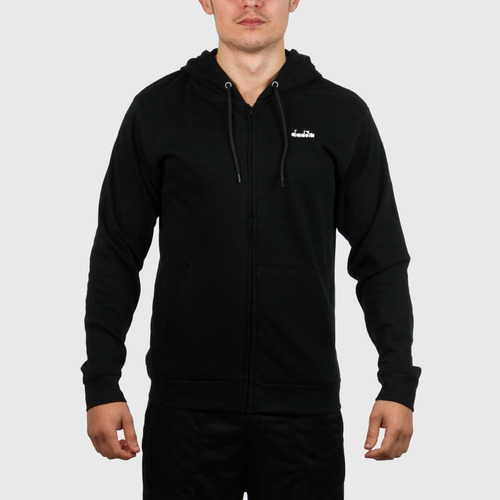 Diadora Men's Hoodie With Zip- Black