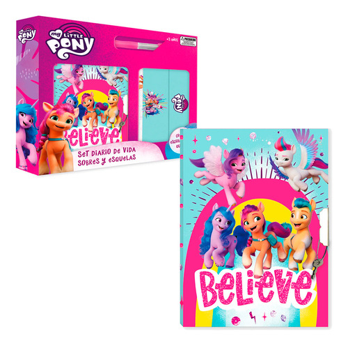 Set Diario De Vida Con Sobres Y Esquelas - My Little Pony