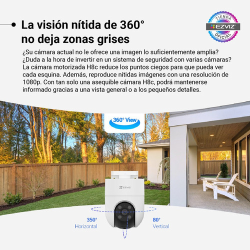 Kit 2 Camaras De Seguridad Ezviz Wifi 1080p + Sd 32gb Blanco