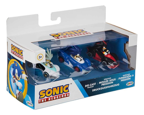 Vehículos Sonic 3 Pack Escala 1:64 Metal (die Cast)