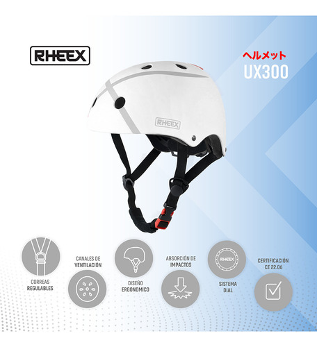 Casco Urbano Para Monopatín Bici Con Ventilación Y Confort Blanco L