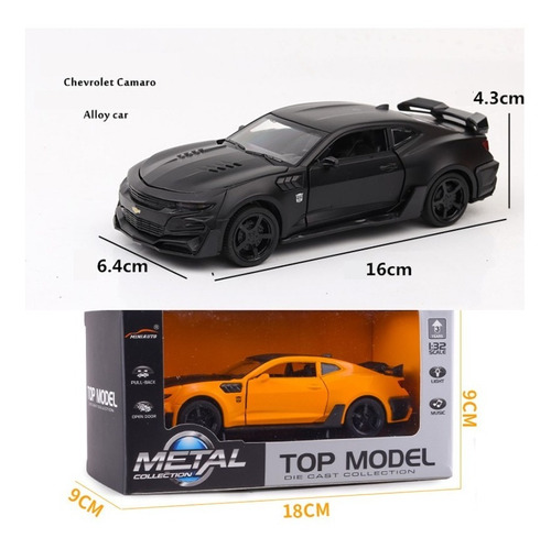 Imagen 7 de 7 de Chevrolet Camaro Miniatura Metal Autos Luces Y Sonido 1:32