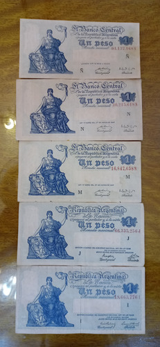 Billetes Argentinos 1 Peso Del Progreso Series Varias N783