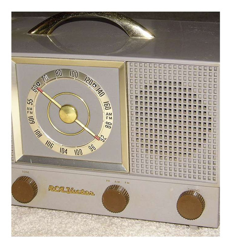 Vinilo 100x100cm Cuadro Decorativo Radio Vintage Clasico P1