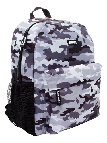 Mochila Escolar Juvenil Ruz Fornite Negro Camuflaje