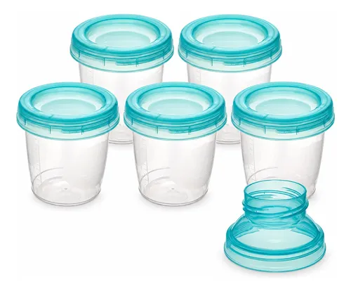 Kit 6 Potes Para Armazenar Leite Materno Da Buba Bebe 180ml