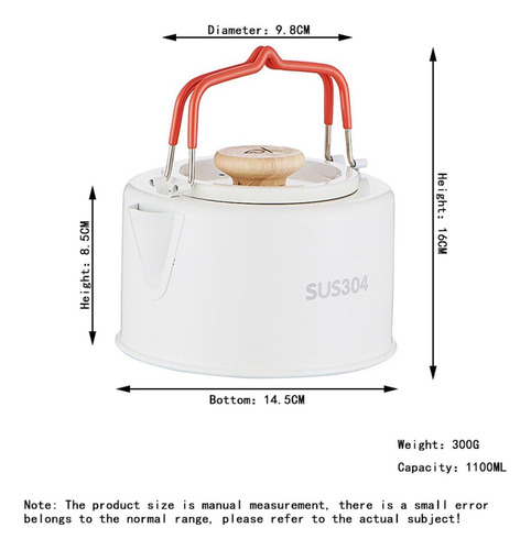 Camp Kettle Tea Kettle 1.1 L Con Mango Ergonómico Teata