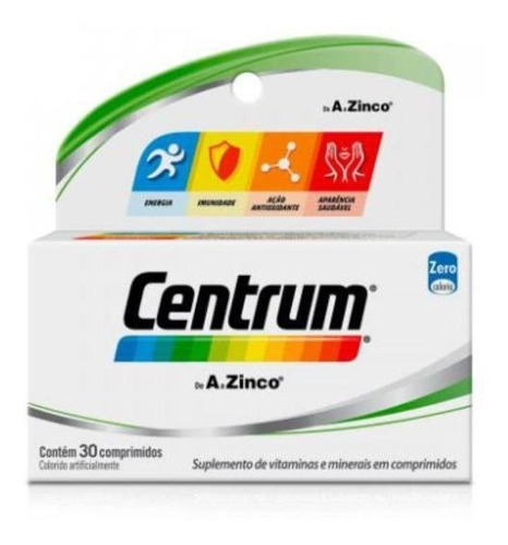 Centrum De A A Zinco 30 Comprimidos