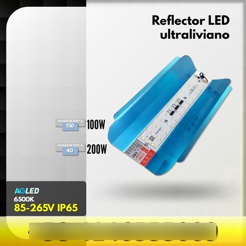 Reflector Led Tipo Lamina Ultraliviano 200w 6500k 85-265v