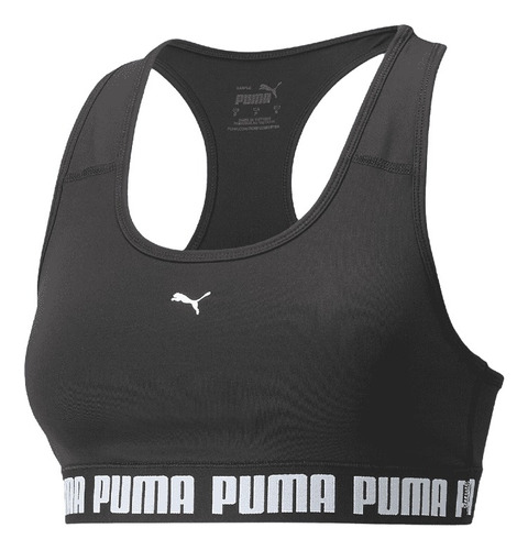 Top Negro Deportivo Mujer Puma Mid Impact Strong Bra