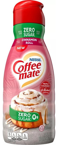 Coffee Mate Crema Líquida Café Cinnamon Roll Zero Sugar 946m