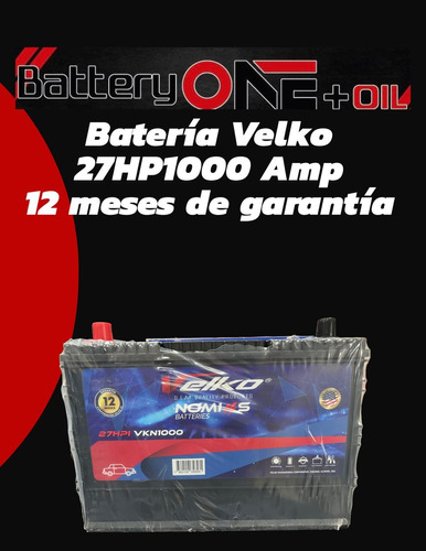 Baterias Velko 27hpi-1000 (12 Meses Garantia)