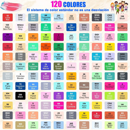 R 120 Colores De Pinceles De Doble Punta Pinceles De