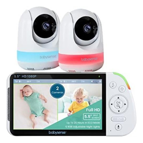 Babysense Monitor Bebés Con Pantalla Dividida Full Hd 5,5 2