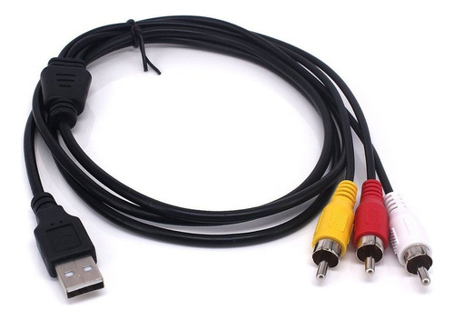 5ft 1 5m Usb Macho 3 Rca Macho Jack Splitter Audio Vide...