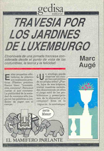 Travesía Por Los Jardines De Luxemburgo, De Augé, Marc. Editorial Gedisa, Tapa Blanda, Edición 1 En Español