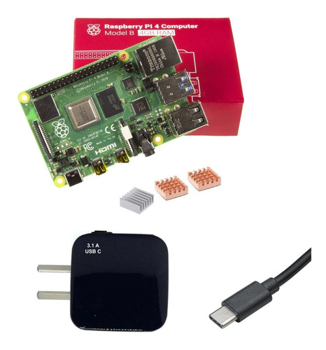 Starter Kit Raspberry Pi 4 B 4gb Uk + Dis + Fue 3a C Emakers