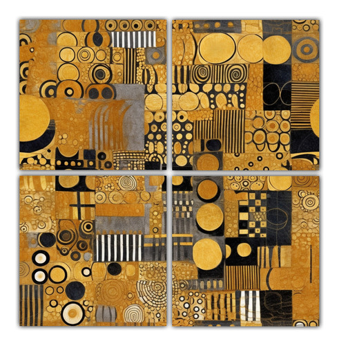 40x40cm Composiciones Acuarela De Klimt Y Klee En Oro Y Plat