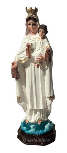 Virgen Del Carmen 31 Cm Resina Figura Religiosa Decoración