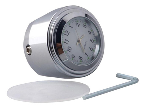 Reloj Del Manillar De Aluminio Para Motocicletas, Blanco