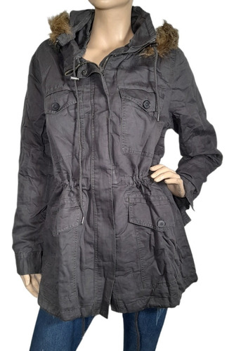 Campera Parka Gabardina Capucha Desmontable Importada