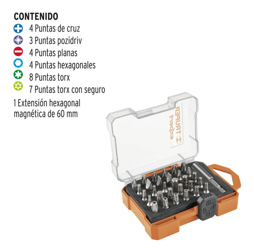 Set Juego Puntas Atornillador Taladro 31 Piezas Truper