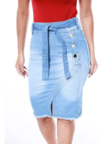 Saia jeans cheap de ponta