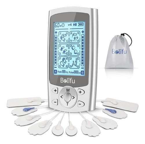 Belifu Dual Independent Channels Tens Ems Unit For Pain Reli