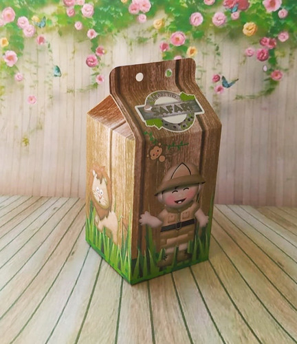 Imagem 3 de 3 de 20 Caixas Milk Lembrança Safari Menino Selva