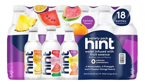 Agua Con Sabores Hint Paquete Surtido 18pz 474 Ml Importado