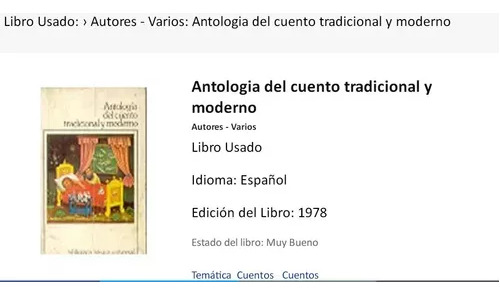 Libro Antologia Del Cuento Tradicional Y Moderno