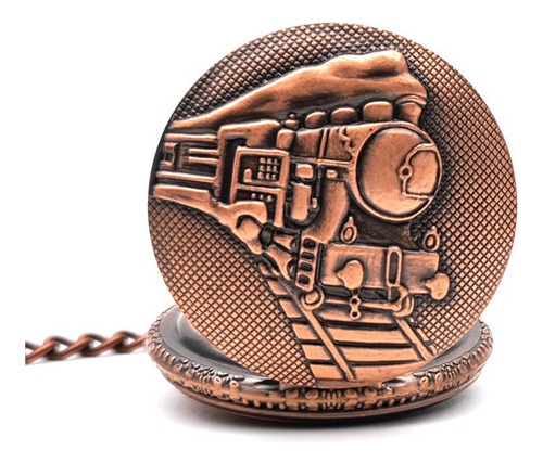 Reloj De Bolsillo Tren Ferro Locomotora + Estuche Dayoshop