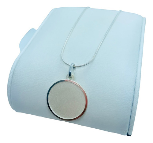Medalla Lisa Sin Cadena Plata Mod.arenado Ideal Para Grabar