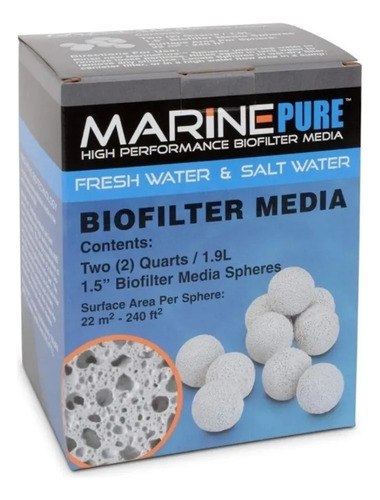 Marine Puré Esferas Filtrantes 1.9 L Para Acuario Marino 