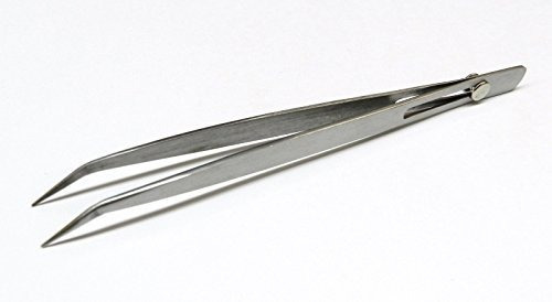 Pinzas Industriales - Bent Tip Stainless Steel Tweezers Slid