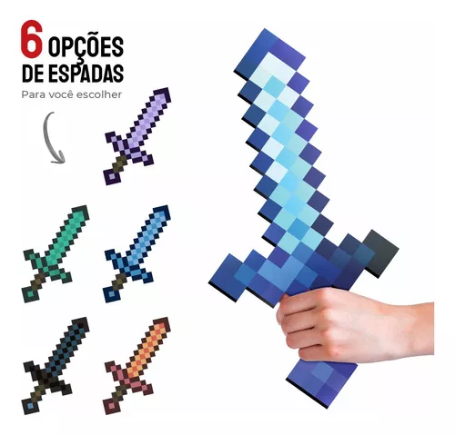 6 Opções Espada Minecraft Brinquedo Mdf 32cm