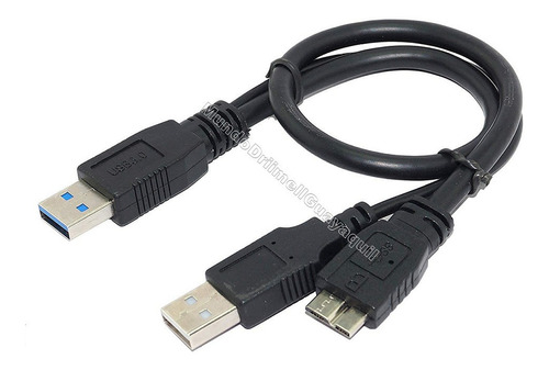 Imagen 1 de 2 de Cable En Y Dual Usb 3.0 Power Micro B ( Guayaquil )