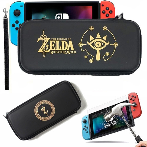  Estuche Para Nintendo Switch Doble Estampado Zelda + Mica 