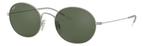 Anteojos de sol Ray-Ban Beat Large con marco de metal color polished silver, lente green de plástico clásica, varilla polished silver de metal - RB3594