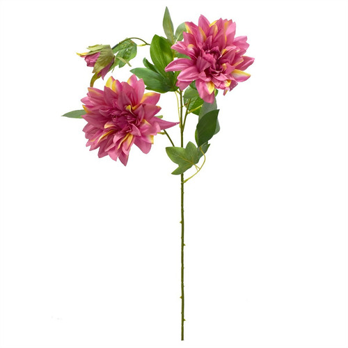 Vara De Dalia Flor Artificial Ar095 Pack 3 Pz Color Magenta