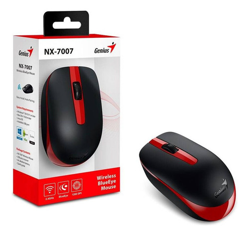 Mouse Genius Nx-7007 Wireless Blueeye Black/red