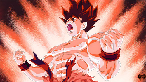 Poster Goku Kaioken Dargon Ball Z Autoadhesivo 100x70cm#1884