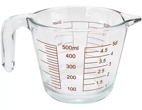 Jarra de medición Vaso Medidor De Vidrio Con Tapa Y Asa Multifunción Para  Cocina 500ml 500ml Magideal Jarra de medición