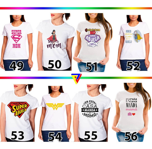 Imagen 8 de 9 de Franelas Día De La Madre Estampada Full Color