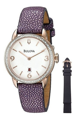 Bulova 98r196 Reloj Analógico De Cuarzo Morado Para Mujer