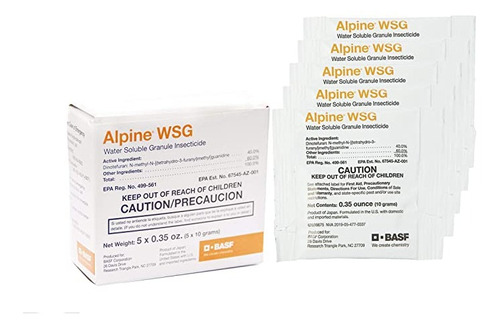 Basf  Alpine Wsg - Insecticida De 5 X 0.35 Onzas, Color Bla.
