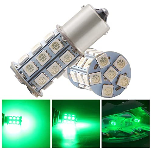 Led Dc 12v Verde P21w 1156 Ba15s 27smd 5050 Lámparas L...